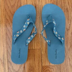 Vera Bradley Blue Floral Women's Flip Flops Size Large